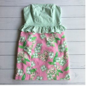 Lilly Pulitzer Seersucker Strapless Dress